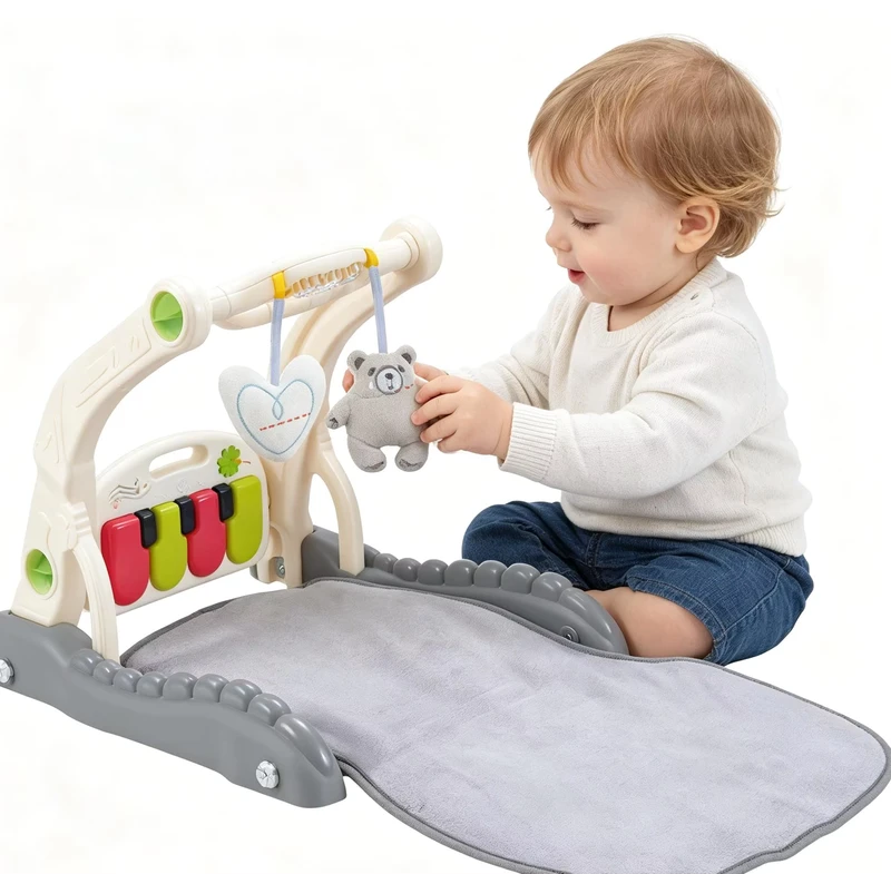 2 in 1 Baby Kick Piano Walker with Music and Light Infant Activity Play Toy