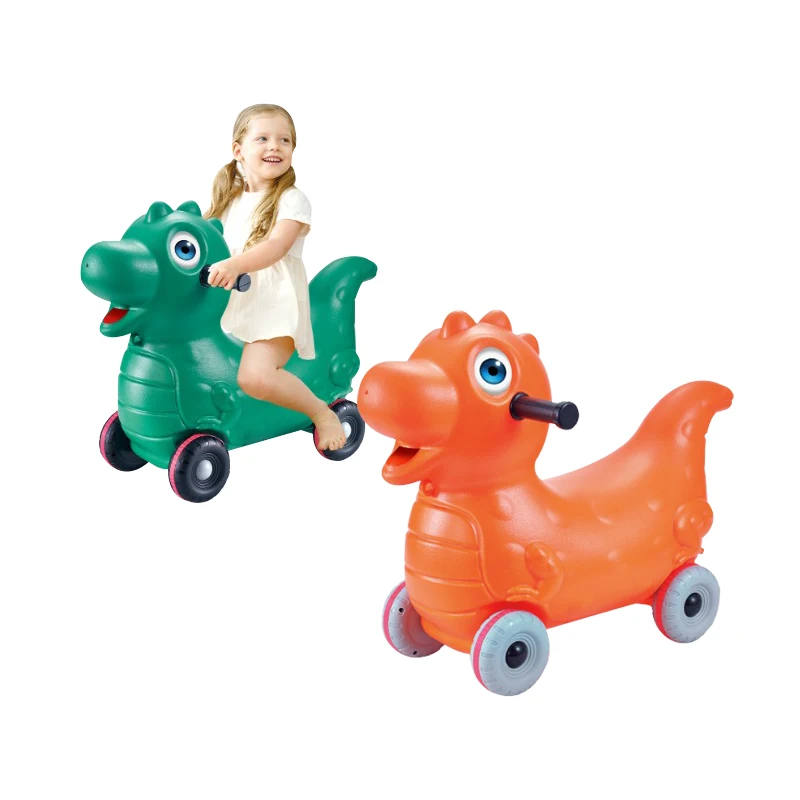 2-in-1 Big Cartoon Dinosaur Baby Sensory Play Rocking Horse Ride on Toy Car Animals
