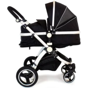 2 in 1 Convertible Baby Stroller with Aluminum Frame 3 Stage Canopy & Large PU Wheels