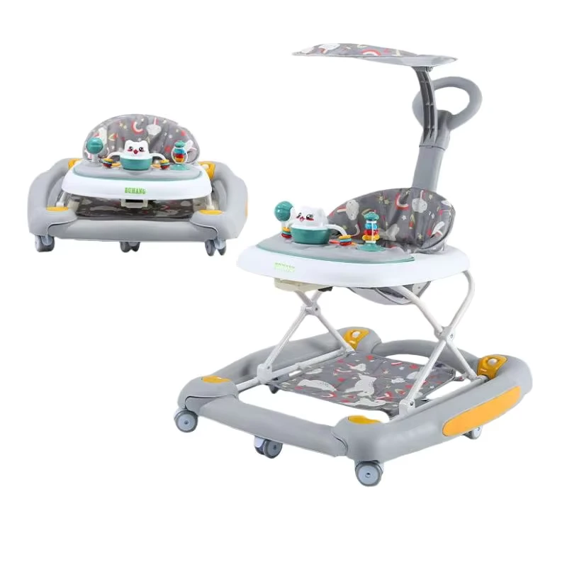 2 in 1 Foldable Baby Walker & Stroller Anti O Leg Multi Functional Anti Tip Over with Rocking Horse Conversion