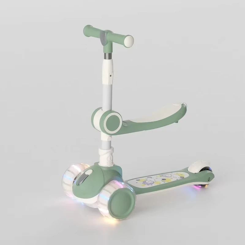 2-in-1 Kids Scooter with New Design Foldable Lightweight Three-Wheel Scooter for Children