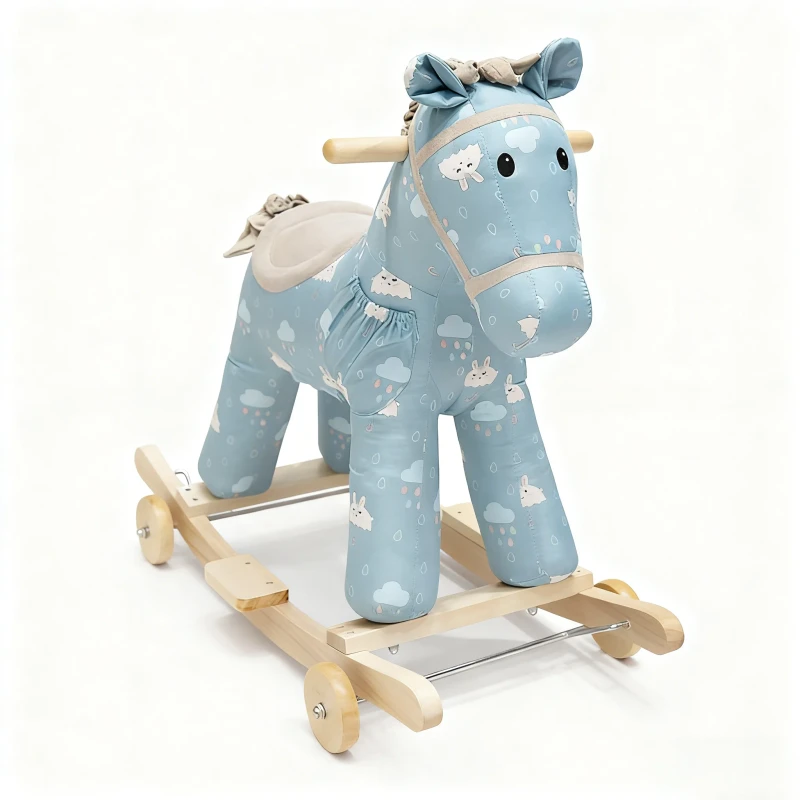 2-in-1 Rocking Horse Ride-On Toy for Kids Children's Gift for Birthday Christmas