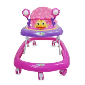 2 in 1 Toy Panel Musical and Light Height Adjustable Max Load 44lbs Baby Land Walker with Seat Pad
