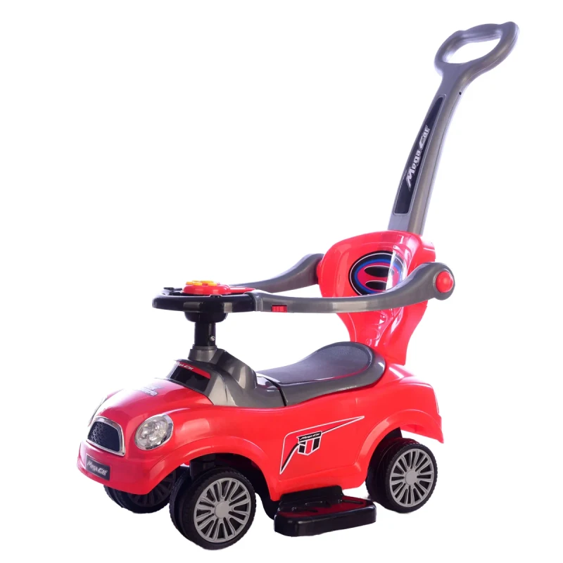 2 to 4 Years Baby Ride on Toy Car Stroller Plastic Foot Powered Big Kids Push Car with Push Handle