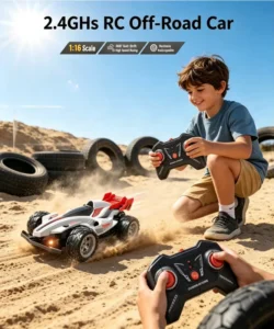 2.4G 5 Channels 1 16 RC Racing Car with LED Light and Spray Function Kids Remote Control Off Road Toy