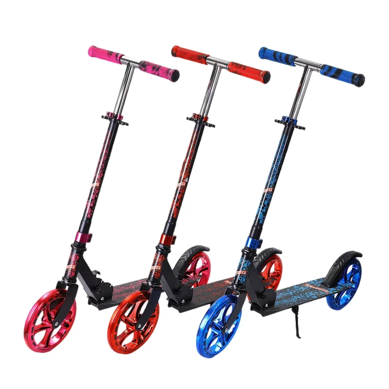 200 PU Durable Big Wheels and All Steel Material Folding Kick Foot Scooter for Kids Outdoor Ride-on Toy
