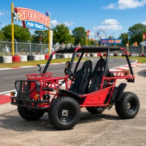 200cc Gas Powered 4 Stroke Chain Drive Air Cooling Racing Go Kart Pedal Sand Buggy with 12v Voltage for Adults Off Road