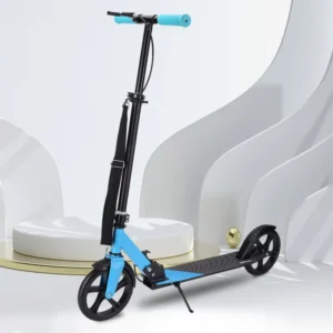 200mm Big Wheel Aluminum Kick Scooter with Carry Strap Foldable Foot Scooter for Adults and Teens