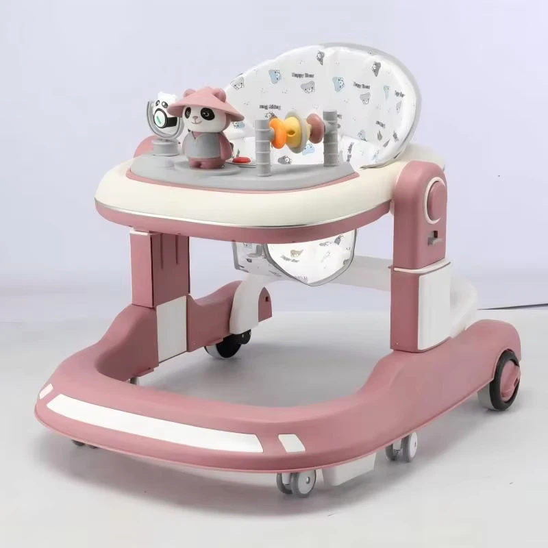 20KG Load Bearing Plastic Frame Children's Walker Foldable Plastic Baby Walkers with Silent Wheel