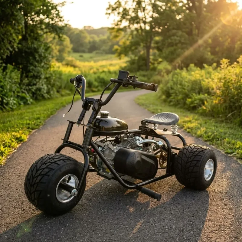 212CC Four Stroke High Displacement Gas Powered Three Wheel Kart Top Speed 60 km/h Off Road Drift Kart with Durable Wide Tires