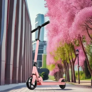 24V 2Ah Pink Electric Scooter Kids Safe Easy 5-Inch Foldable Two-Wheel Battery Scooter Babies EU UK Warehouse One Steel PU