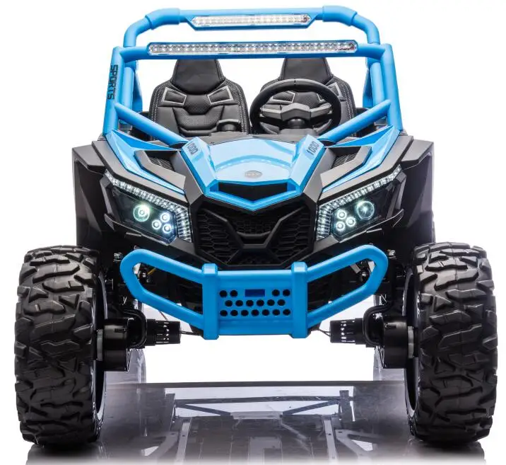 24V 4WD Electric Ride on Car for Kids 2 Seats 460W Quiet Motor with 2.4G Remote Control Air Rubber Wheels Leather Seat