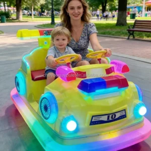 24V Electric Fiberglass Plastic Bumper Cars with Remote Control for Kids Indoor/Outdoor Ride-On Amusement Park Ride