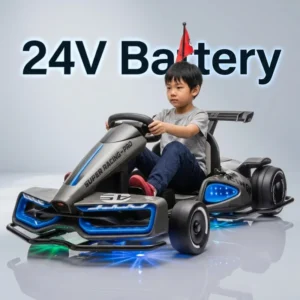 24V Kids Electric Go Kart 4 Wheel Children Ride on Toy Car Battery Powered Racing Go Kart