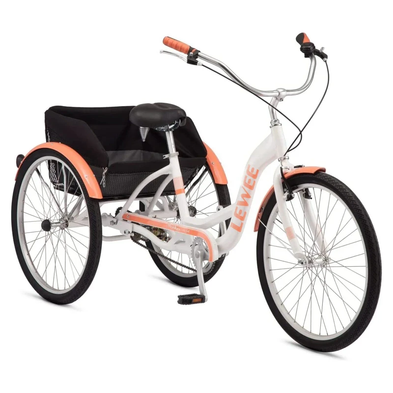 26Inch Wheels Comfort Adult Tricycle Single Speed Bicycle Dual Suspension 3 Wheels Bike With Big Basket for Women Men