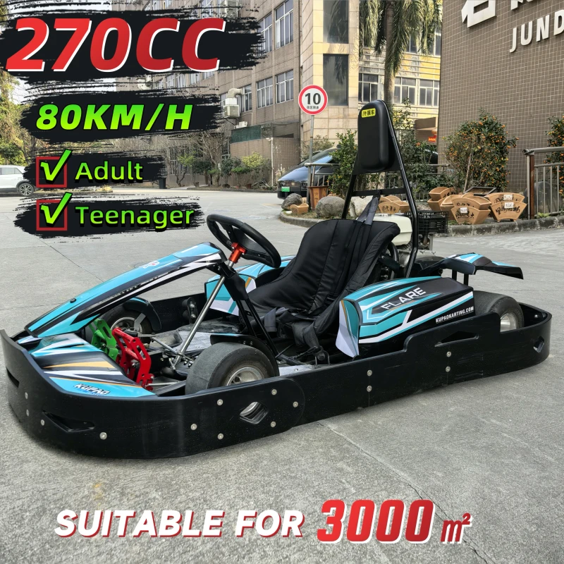 270CC Petrol Go Kart for Adult 80km/h Commercial Gasoline Powered Karting Car Rear Hydraulic Disc Brake