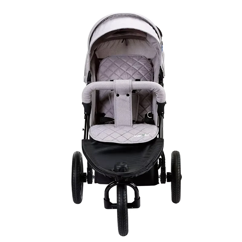 3 1 Lightweight One key Folding 3 Wheel Reversible Covered Linen Baby Stroller Big Tires Jogger Style Stainless Steel Frame 22kg