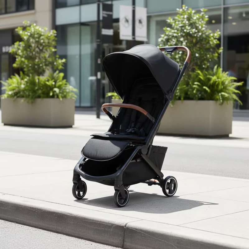 3 Fold Aluminum Alloy and Fabric Frame Baby Pram Lightweight Travel Buggy Stroller Airplane Use
