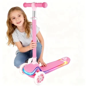 3 PU LED Kids Scooter With Various Light Effect Deck Adjustable and Folding Pole Child Scooter With Custom Deck