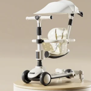 3-Wheel Adjustable Height LED Light Kids Scooter Steel Foot Scooter with Handbrake Electronic Smart Type