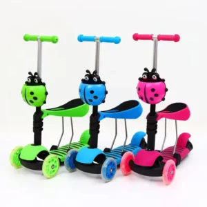 3-Wheel Electric Kick Scooter for Kids Adjustable Height with Removable Seat PU Wheel Material