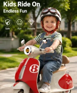 3-Wheel Electric Motorcycle Toy for Kids Battery Operated Plastic Ride-on for 3-8 Years Unisex Small Wheels