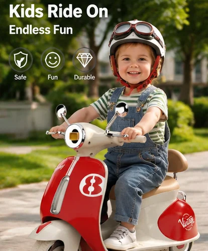 3-Wheel Electric Motorcycle Toy for Kids Battery Operated Plastic Ride-on for 3-8 Years Unisex Small Wheels