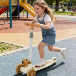 3 Wheel Folding Adjustable Lightweight Kids Spray Scooters with Led Light