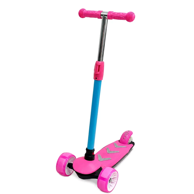 3 Wheel Kids Scooter with LED Light Up Wheels Adjustable Height