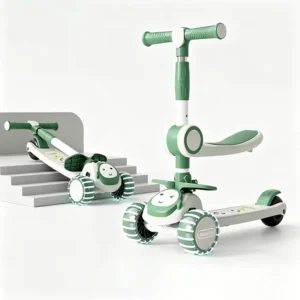 3-Wheel Kids Tricycle with Push Bar 3-in-1 Foldable Scooter & Ride-On Toy with Music OEM Factory for Children