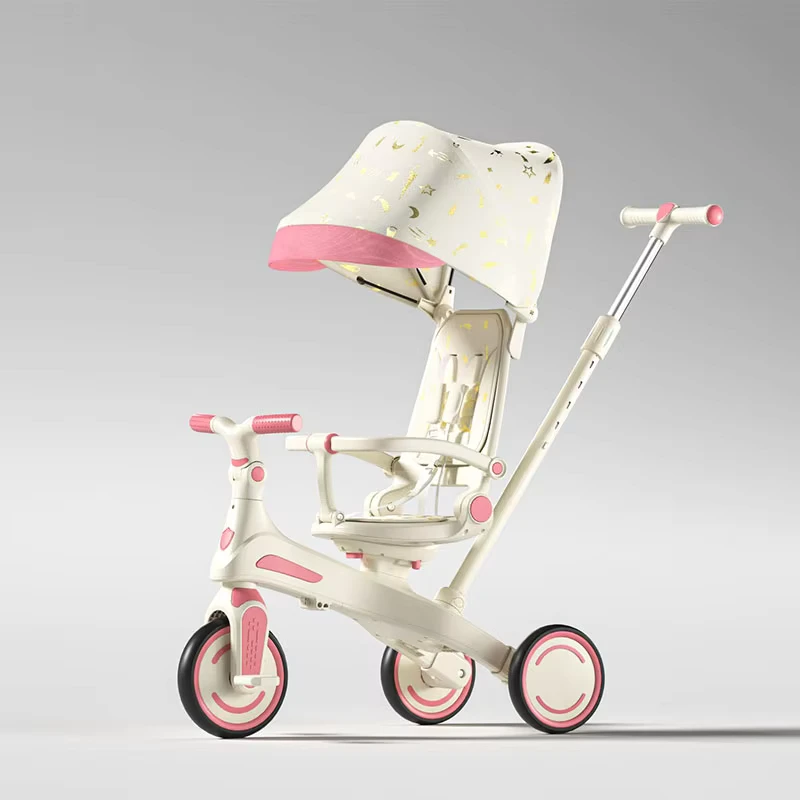 3 Wheel Steel & Rubber Kids Ride on Tricycle with PP Material and Push Handle Lightweight 7.2kg