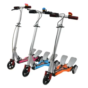3 Wheels Aluminum Dual Pedal Powered Scooter for Kids