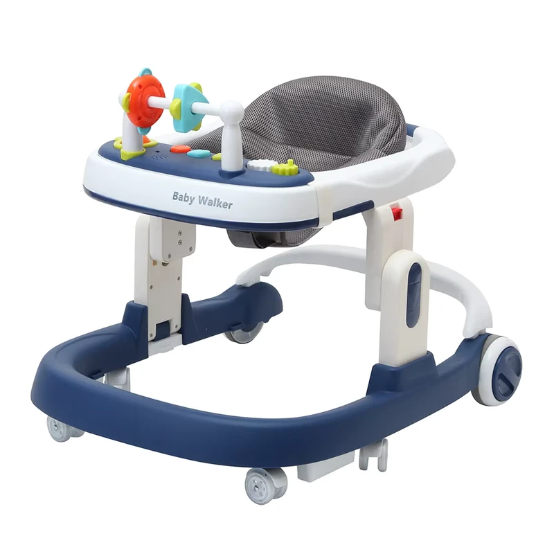 3 in 1 Adjustable Musical Baby Walker Kids Walking Chair Toy with Wheels and Seat