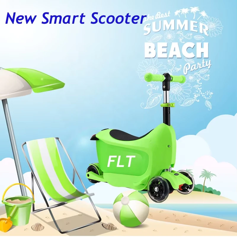 3-in-1 Adjustable and Removable Seat Kids Kick Scooter for Toddlers
