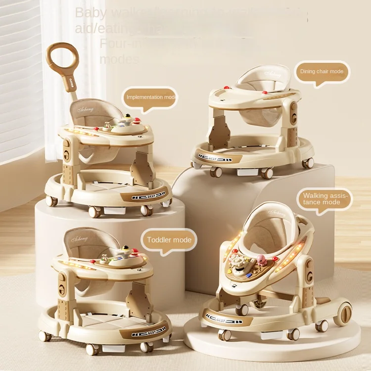 3 in 1 Anti-Rollover Baby Walker Multifunctional Push Car for Toddler Learning Walking