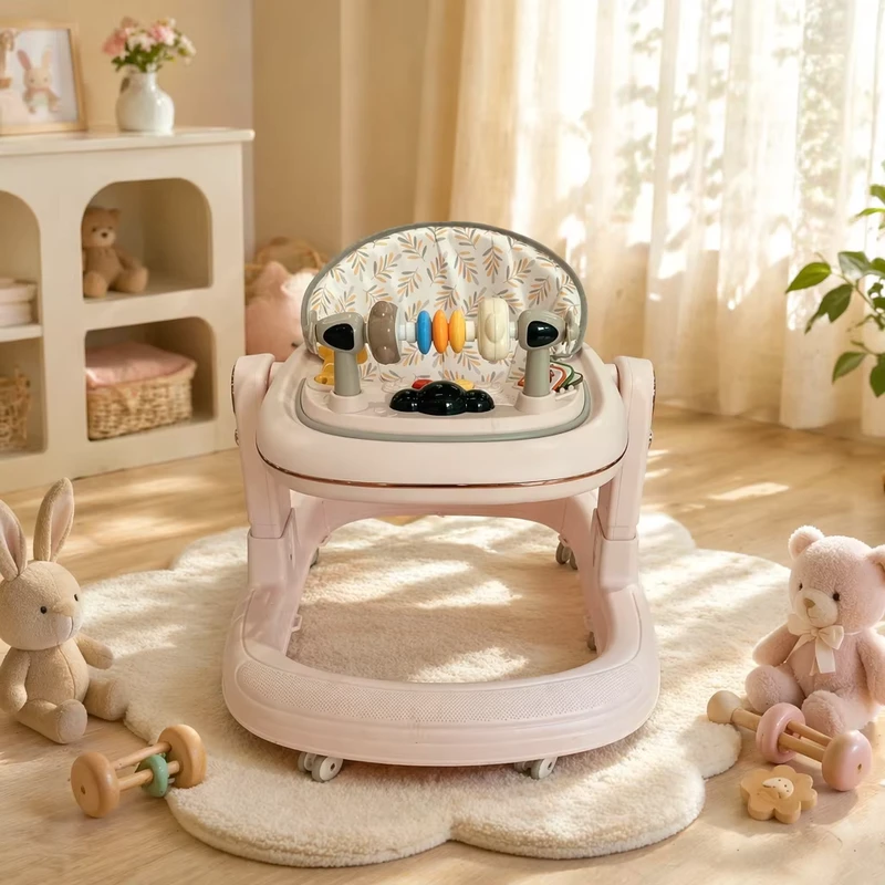 3 in 1 Baby Activity Walker Learn to Walk Rocker Music Player Adjustable Seat Foldable