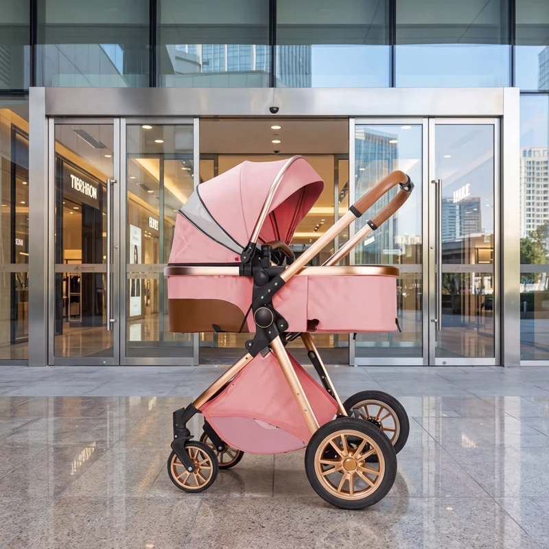 3 in 1 Baby Stroller Comfort Accessories Seats Two Way Push One Button Brake High View Travel Stroller Car Seat Foldable on Sale