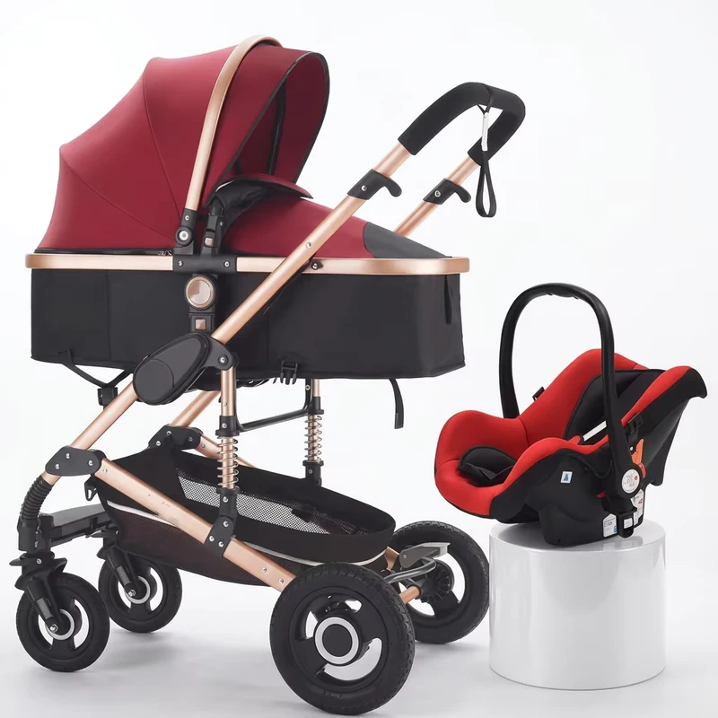 3 in 1 Baby Stroller Lightweight Baby Stroller for Newborn Aluminum Pushchair With Car Seat Baby Carrycot