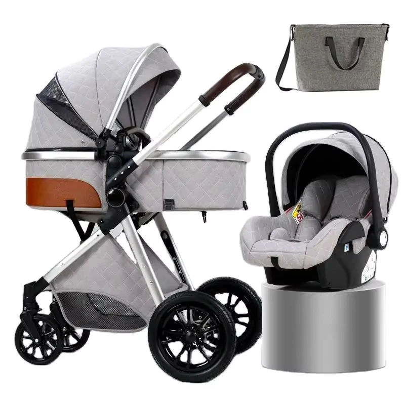3 in 1 Baby Stroller Luxury High Landscape Poussette Multi Functional Baby Pram for Travel