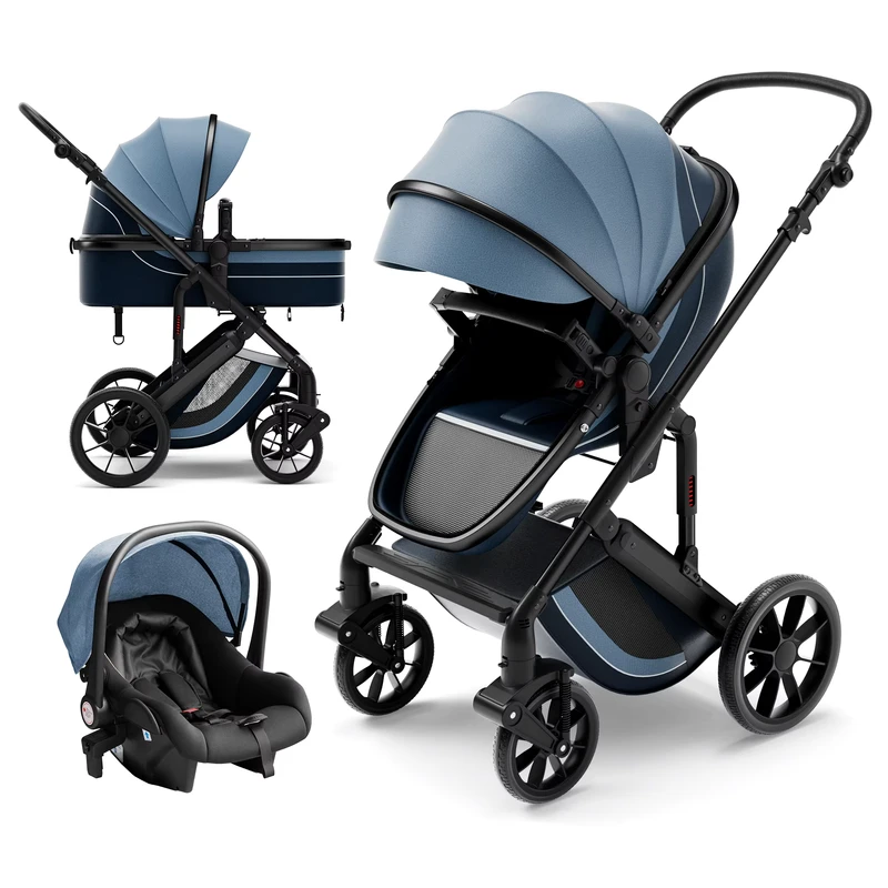 3 in 1 Baby Stroller With Safe Cradle 4 in 1 Folding Baby Pram for Kids Ride on Car Travel System Baby Carriage