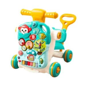 3 in 1 Baby Walker Early Educational Child Activity Center Multi functional Removable Play Panel Sit to Stand Learning Walker