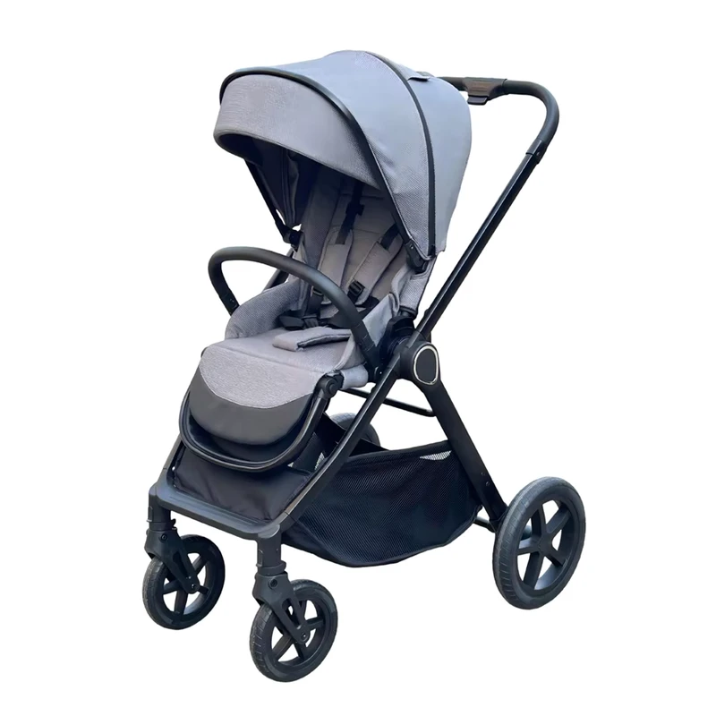 3 in 1 Blue Green Baby Stroller with 4 Wheel Metal Frame Foldable Design 20KG Load Capacity Car Seat Bassinet for 0 4 Years Old