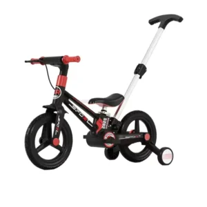 3 in 1 Car Style 4-Wheel Foldable Metal Kids Balance Bike with Push Handle