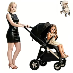 3 in 1 Carriage Baby Stroller with Car Seat Pram Foldable and Light Travel Buggy for 3 Year Olds