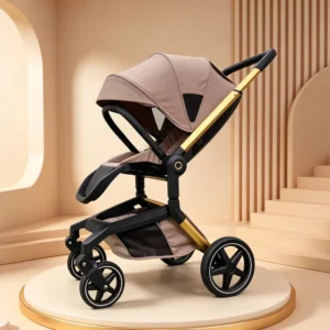 3 in 1 Foldable Baby Pram Stroller Combo with Car Seat for Newborn to 3 Years Old Aluminum Alloy Frame