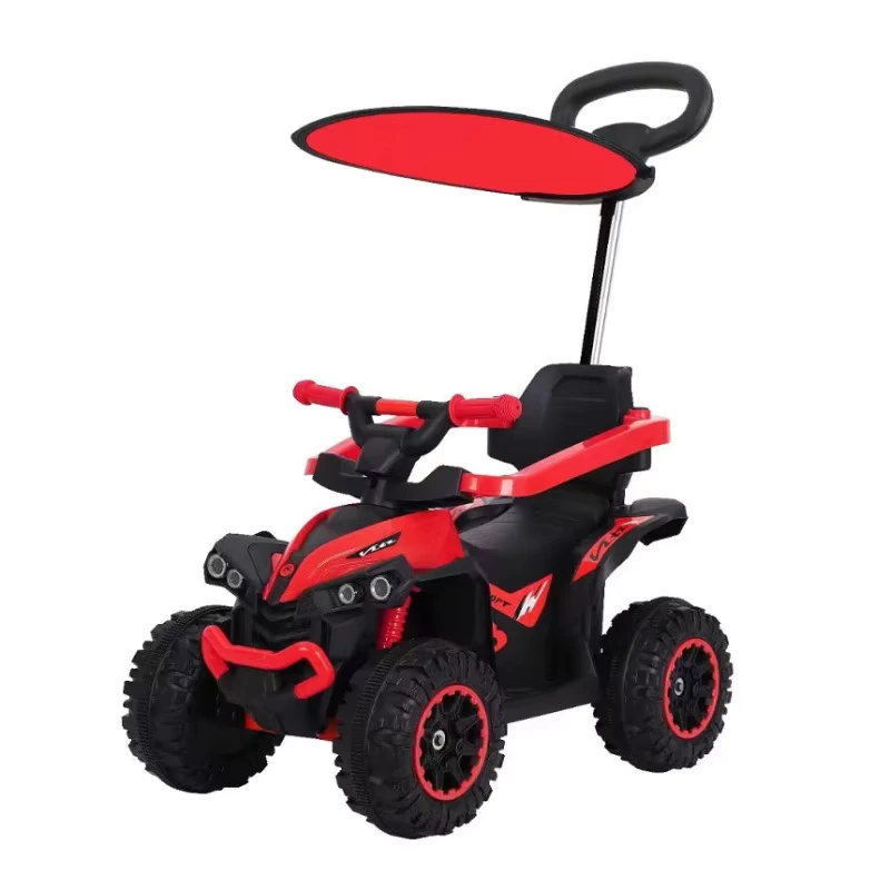 3 in 1 Kids Electric Atv 6V Four Wheel Child Electric Motor with Sunshade and Handle
