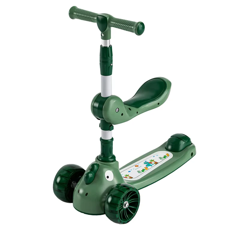 3 in 1 Kids Three-wheel Children's Scooter Can Be Seated Music Light Wheel Children's Baby Scooter