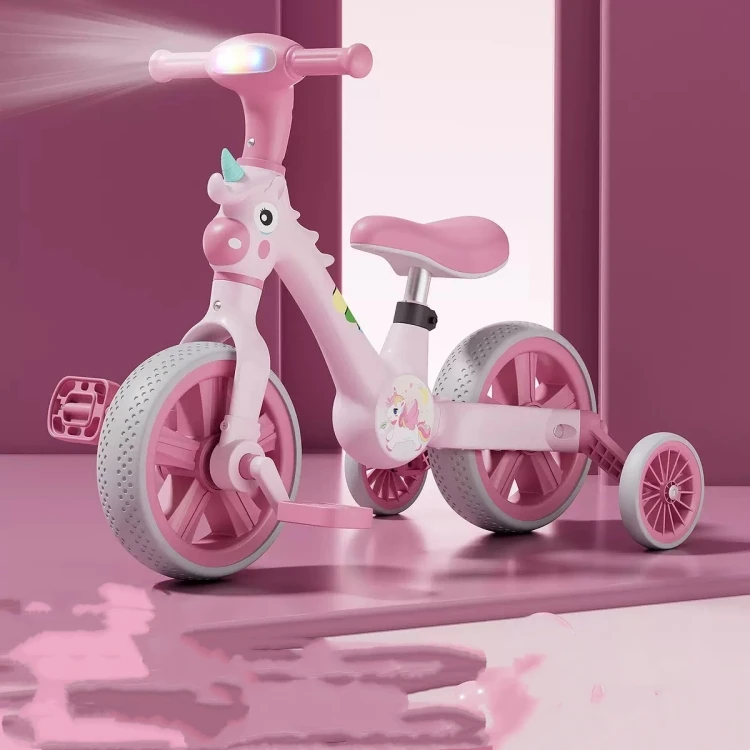 3 in 1 Kids Tricycle Multifunctional Toddler Pedal Tricycle Push Balance Bike No Pedal Sliding Scooter