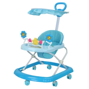 3 in 1 Lightweight Baby Walker with 8 Wheel Swivel Foldable Design & Stainless Steel Frame for Infants (0 36 Months)