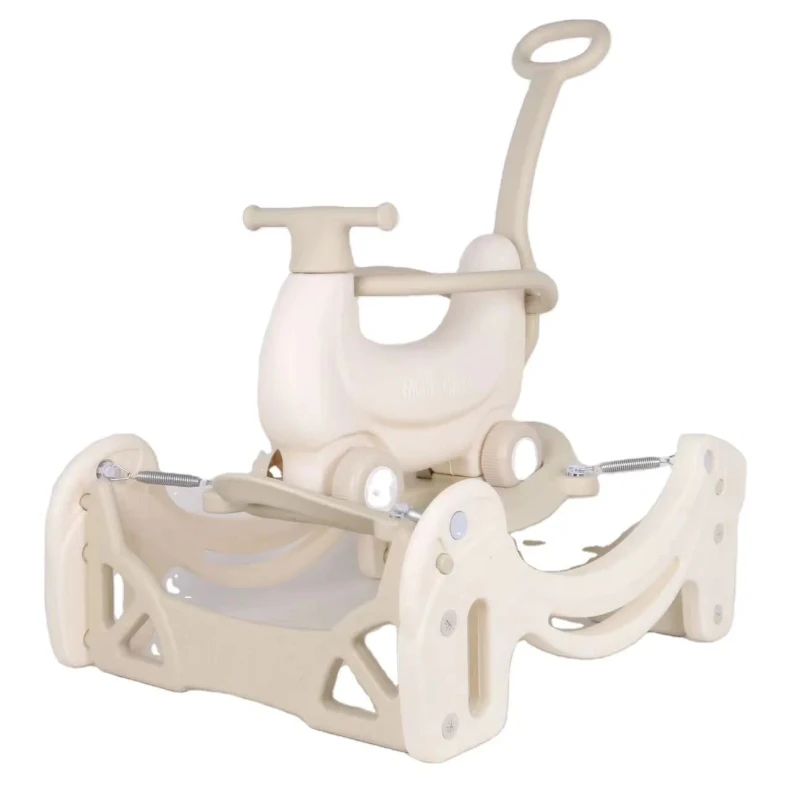 3 in 1 Mini Unpowered Kids Rocking Horse Plastic Ride on Toy Animals Bouncer & Jumper Inspired by Cartoons Chair for Children